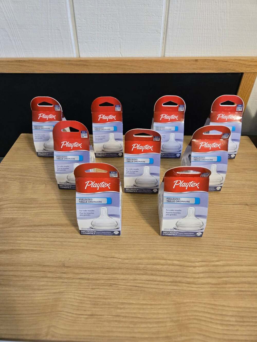 Playtex Full-Sized Nipples Medium Flow 3M+ (Lot of 9 Two-Nipple Packages)